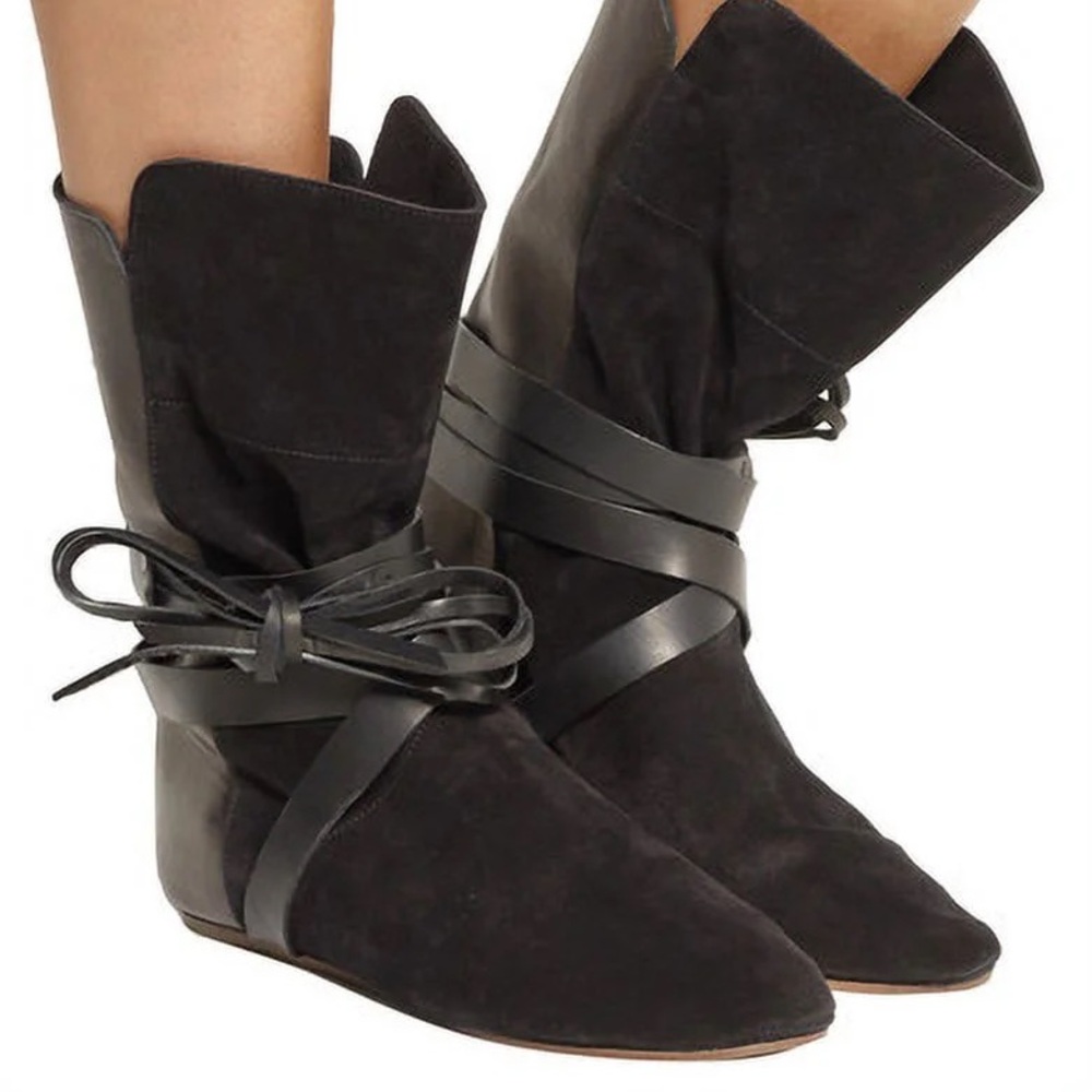 💖NEW ISABEL MARANT NIRA COUTURE BOOTS IN BLACK LEATHER/SUEDE SIZE 39